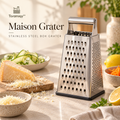 Toramiqy™ Maison Grater – Premium Stainless Steel Box Grater, Multi-Surface Cheese Grater, Vegetable Shredder, Slicer & Zester