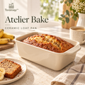 Toramiqy™ Atelier Bake – Premium Ceramic Loaf Pan, Minimalist Bread Baking Dish for Banana Bread, Meatloaf, Cake & Desserts