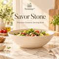 Toramiqy™ Savor Stone – Premium Ceramic Serving Bowl, Minimalist Salad Bowl, Pasta Bowl & Modern Table Serveware