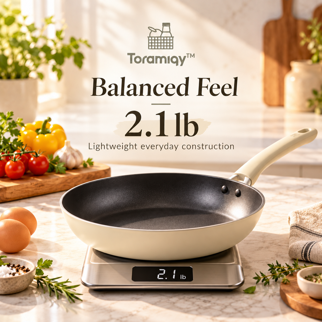 Toramiqy™ Atelier Pan – Premium 10-Inch Nonstick Frying Pan, Everyday Skillet for Eggs, Steak, Vegetables & Home Cooking