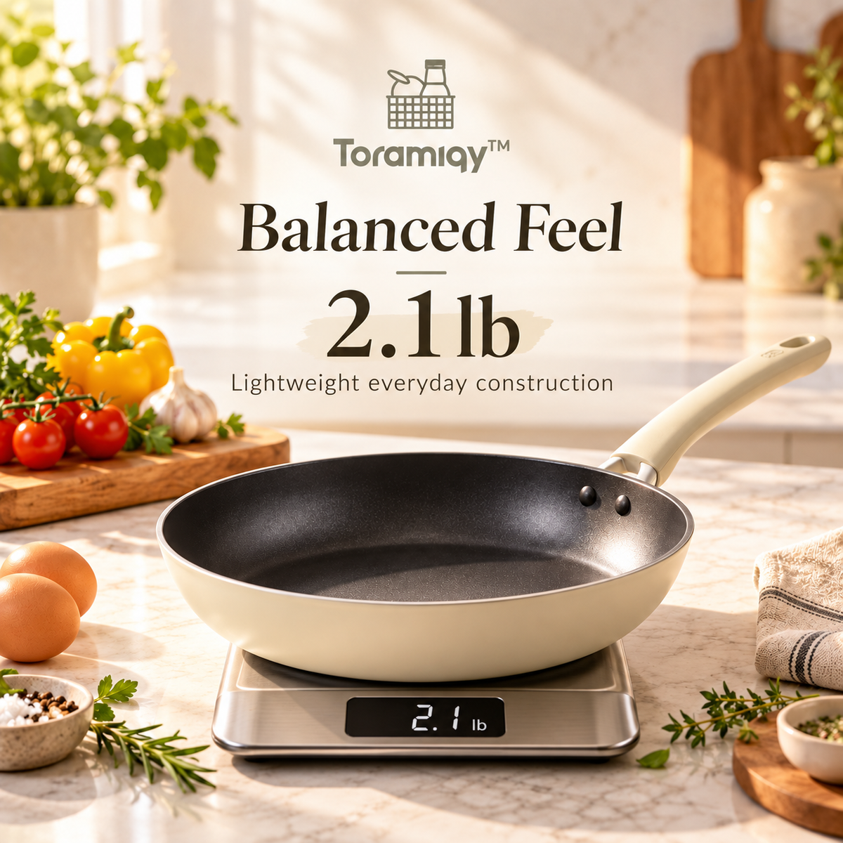 Toramiqy™ Atelier Pan – Premium 10-Inch Nonstick Frying Pan, Everyday Skillet for Eggs, Steak, Vegetables & Home Cooking