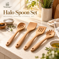 Toramiqy™ Halo Spoon Set – Premium Wooden Cooking Utensil Set, Minimalist Spoons, Spatulas & Turner for Everyday Kitchen Use