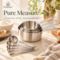Toramiqy™ Pure Measure – Premium Stainless Steel Measuring Cups & Spoons Set, Nesting Baking Tools for Cooking, Pastry & Meal Prep