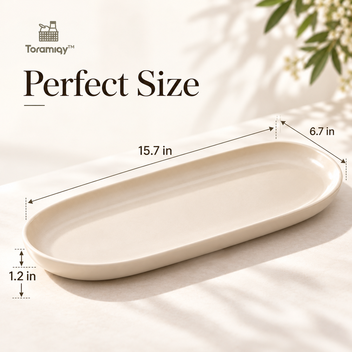 Toramiqy™ Savor Platter – Premium Ceramic Serving Platter, Minimalist Appetizer Tray, Dessert Plate & Modern Entertaining Serveware