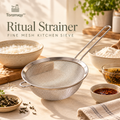 Toramiqy™ Ritual Strainer – Premium Stainless Steel Fine Mesh Strainer, Kitchen Sieve for Rice, Tea, Flour, Sauces & Food Prep