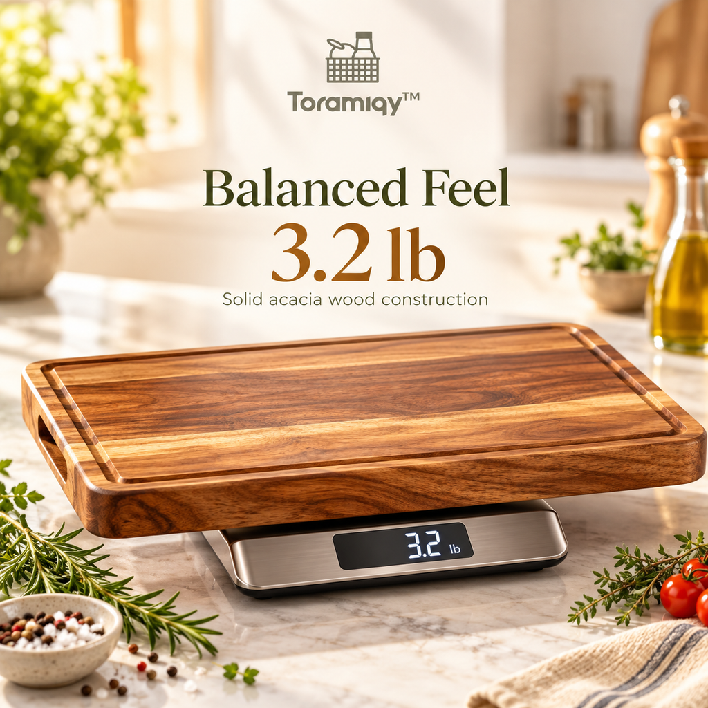 Toramiqy™ Maison Board – Premium Acacia Wood Cutting Board, Reversible Chopping Board, Charcuterie & Serving Board