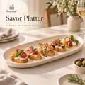 Toramiqy™ Savor Platter – Premium Ceramic Serving Platter, Minimalist Appetizer Tray, Dessert Plate & Modern Entertaining Serveware