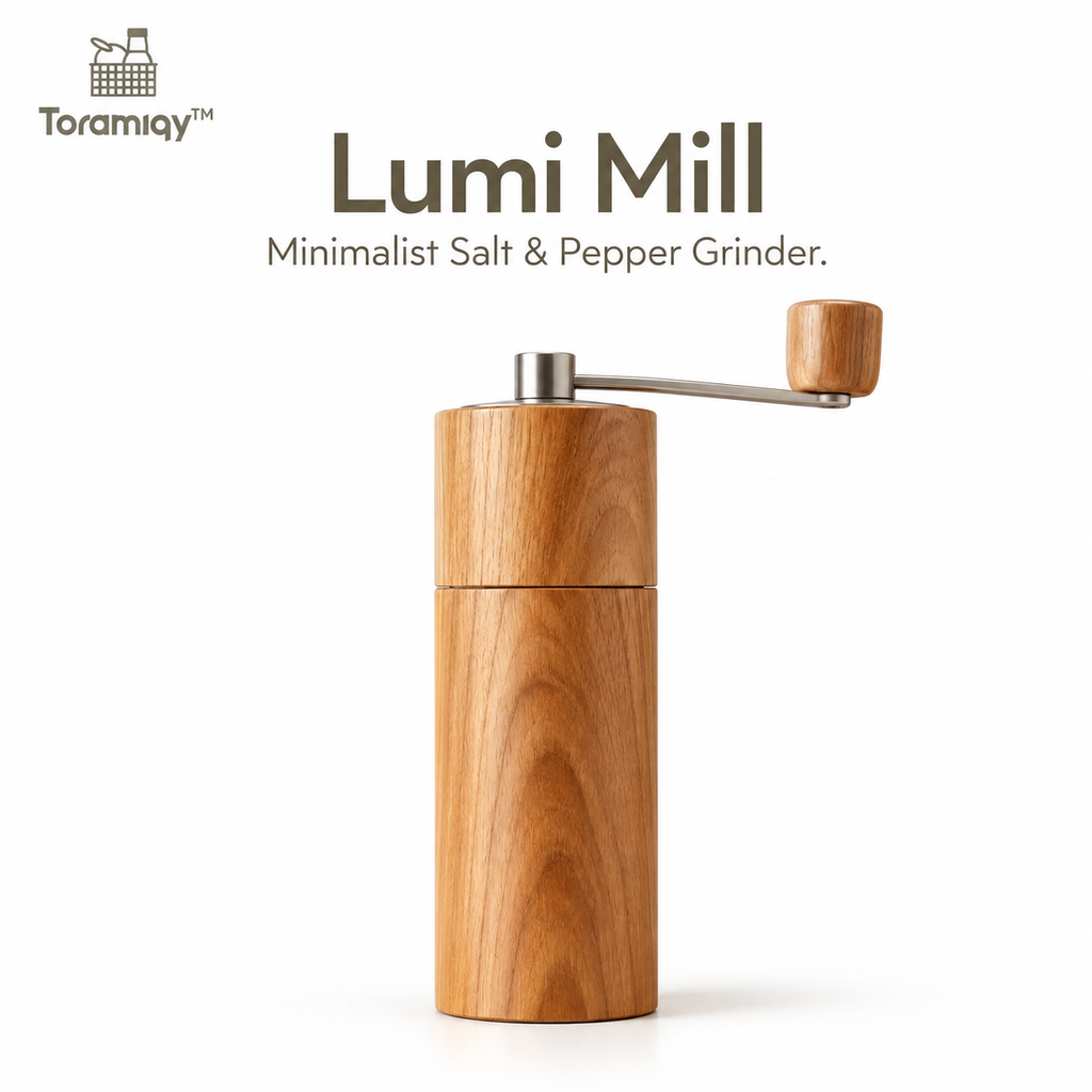 Toramiqy™ Lumi Mill – Adjustable Manual Salt & Pepper Grinder, Premium Spice Mill for Peppercorns, Sea Salt & Table Seasoning